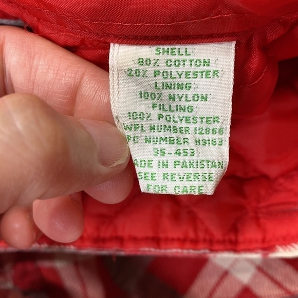 Vintage Outdoor Exchange Red Plaid Quilt Lined Button Up Shirt Medium - Picture 4 of 9